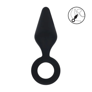 LEVELZ Medium black silicone butt plug with loop – image 2