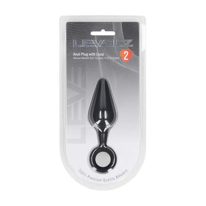 LEVELZ Medium black silicone butt plug with loop – image 7
