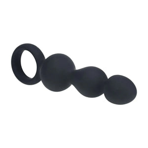LEVELZ black beaded silicone anal probe with loop – image 3