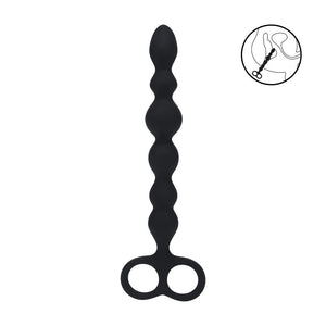 LEVELZ black beaded silicone anal probe with double loop – image 2