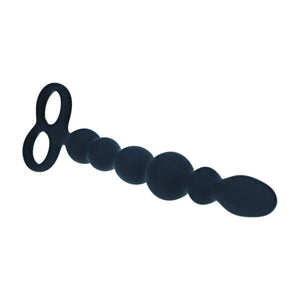 LEVELZ black beaded silicone anal probe with double loop – image 3