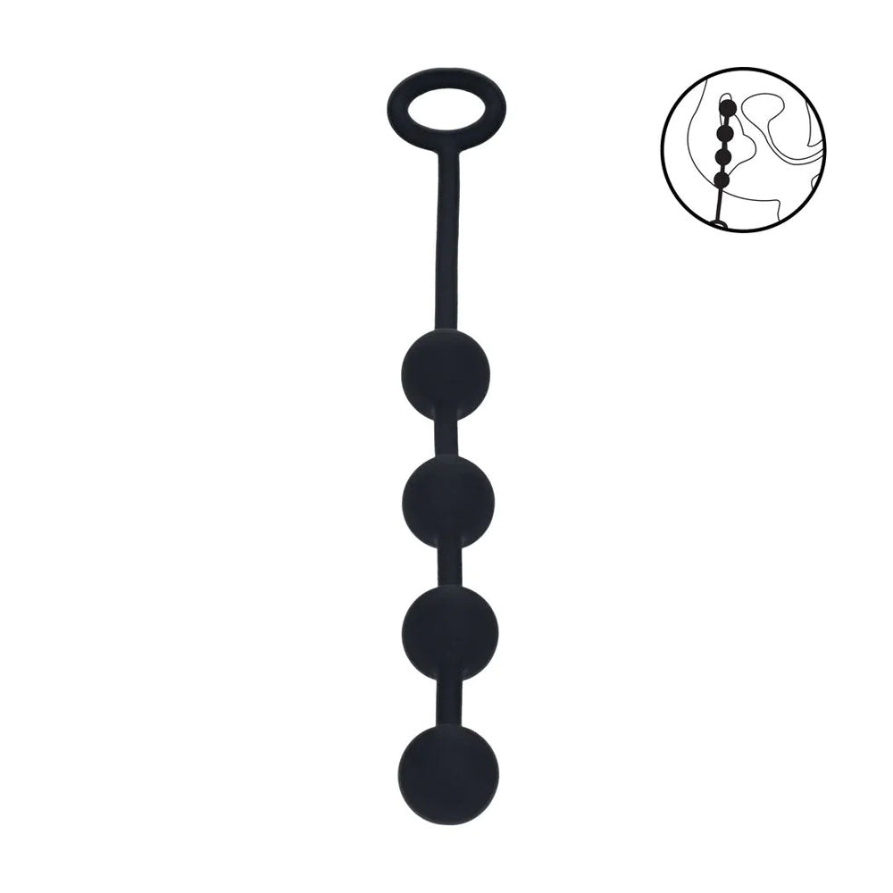 LEVELZ Body-Safe Silicone Anal Balls – Small 20mm - Black (23 cm, Perfect for All Genders)