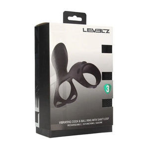 LEVELZ black vibrating cock and ball ring with shaft loop – image 8