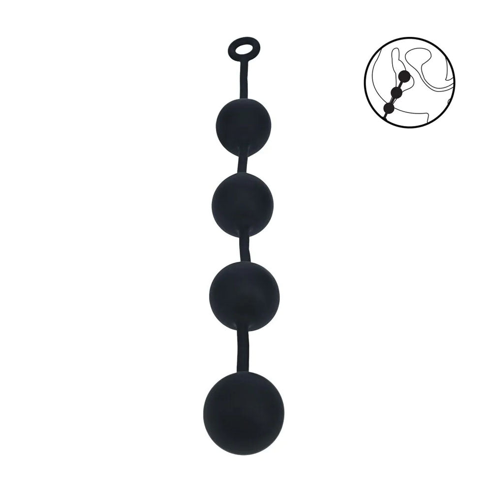 LEVELZ Premium Body-Safe Silicone XXL Anal Beads - 60mm - Black (52.5 cm, Easy to Clean, Flexible Design)