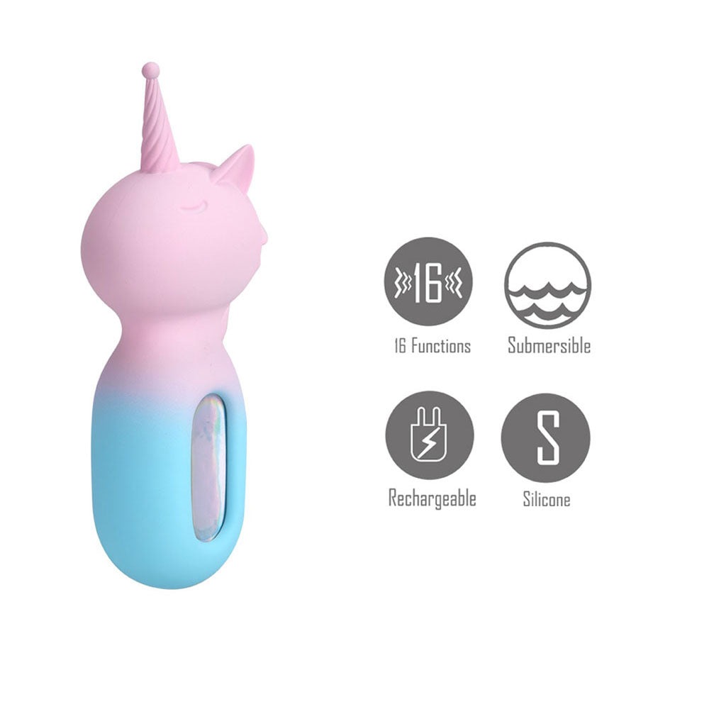 Maia UNIE - Gender-Neutral USB Rechargeable Unicorn Wand in Pink/Blue – Body-Safe Silicone for Wellness and Pleasure