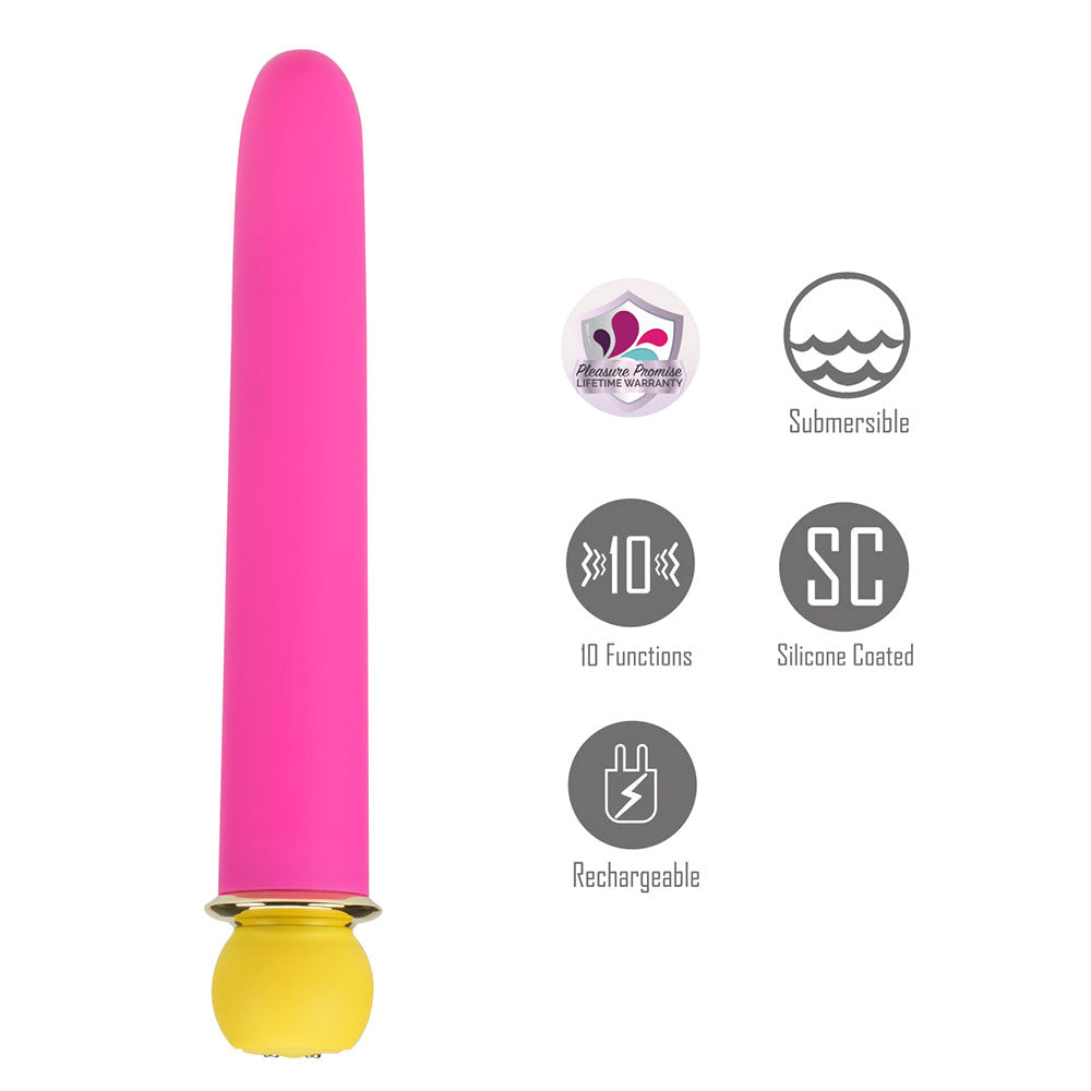Maia RORI - USB Rechargeable XL Bullet Vibrator – 15.2 cm in Vibrant Pink (Body-Safe Silicone)