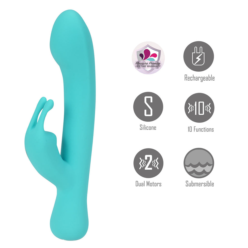 Maia ZARA - Teal USB Rechargeable Rabbit Vibrator - 17.1 cm Body-Safe Silicone for Wellness