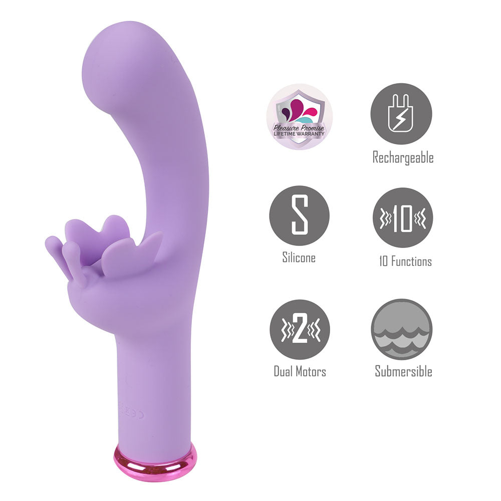 Maia MYLA - Lavender Body-Safe Silicone Butterfly Vibrator – 15.9 cm USB Rechargeable for Enhanced Wellness