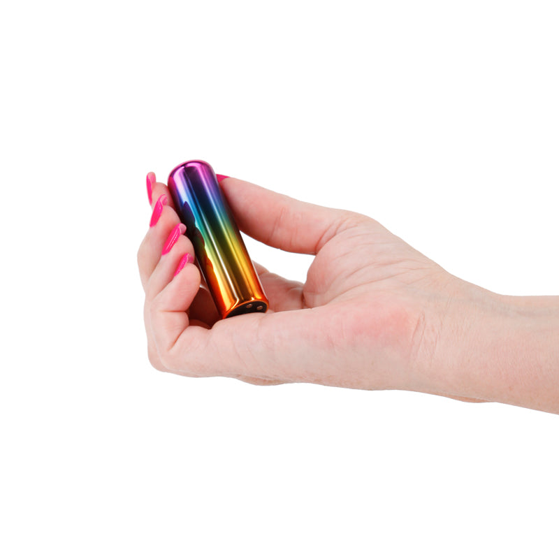 Chroma Rainbow Metallic Bullet Vibrator - Small 6.8 cm USB Rechargeable, Body-Safe Wellness Toy