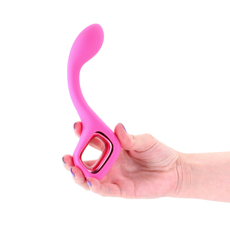 Pretty in Pink Vibrator – USB Rechargeable – Body-Safe Silicone – Pink – 18.7 cm