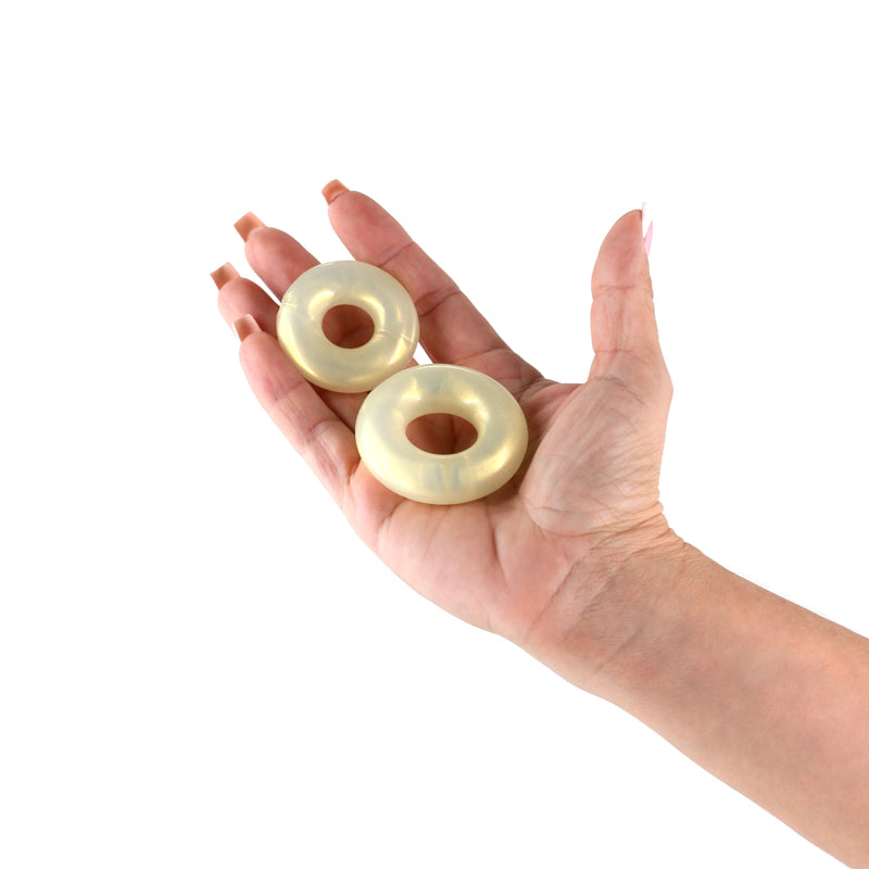Fantasia - Double Stack Amber Cock Rings Set - 2 Sizes for Enhanced Pleasure and Comfort