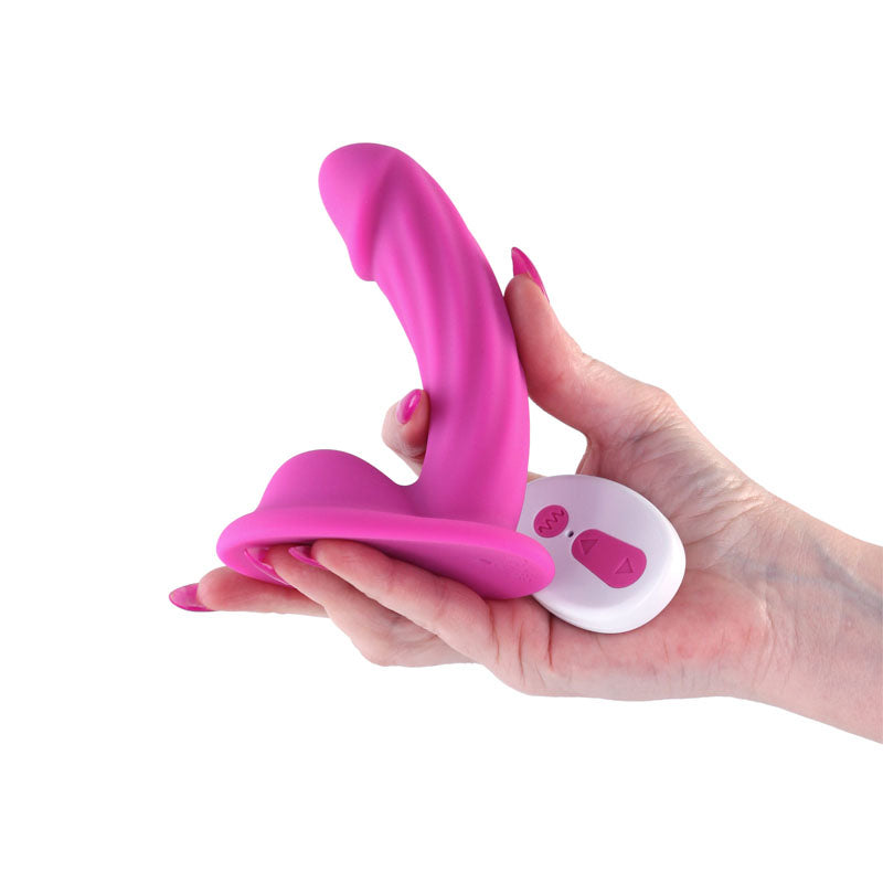 Colours Curve - USB Rechargeable 5" Vibrating Dildo - Pink - Body-Safe Silicone with Wireless Remote (12.6 cm)