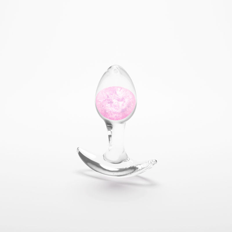 Glams Cosmic Small Butt Plug - Pink & Clear - 8.1 cm Body-Safe Silicone for Wellness and Pleasure