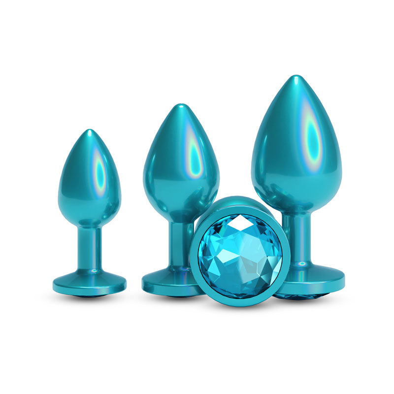 Intimelly Anal Toys – Set of 3 – Body-Safe Silicone – Iridescent Teal