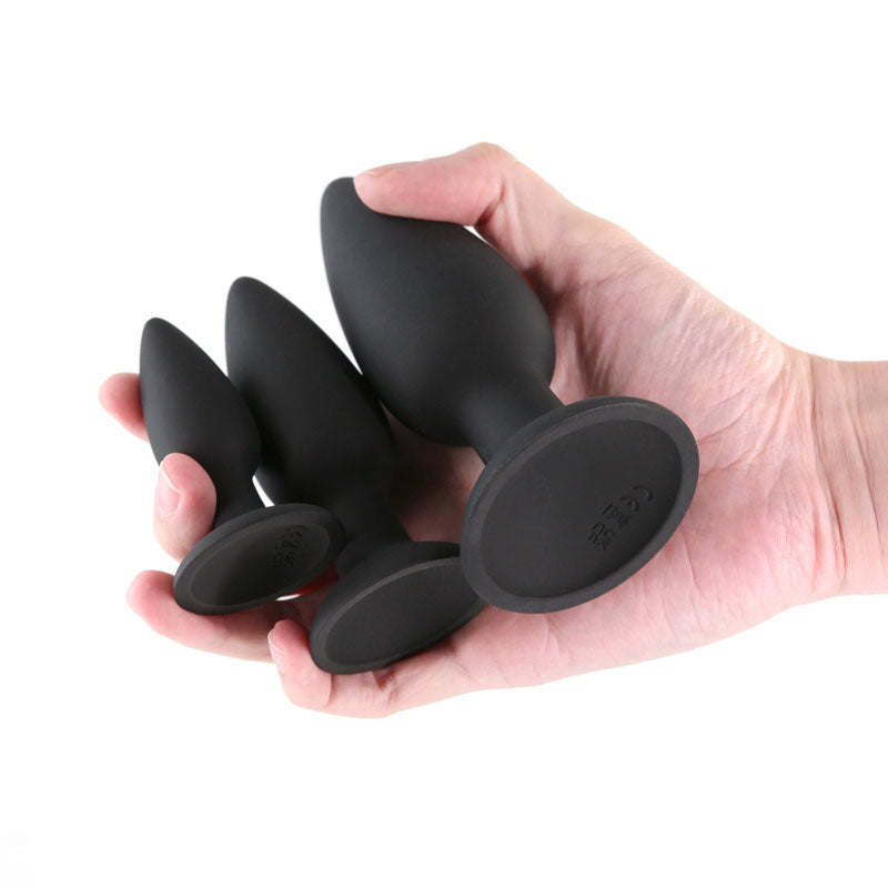 Renegade Black Triple Strike Butt Plug Set – 3 Sizes for Ultimate Pleasure (Body-Safe Silicone)