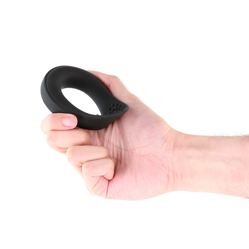 Renegade Slider - Black USB Rechargeable Vibrating Cock Ring for Enhanced Pleasure