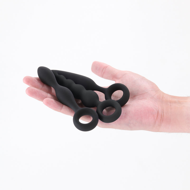 Renegade Anal Toys Trio Kit – Body-Safe Silicone – Black
