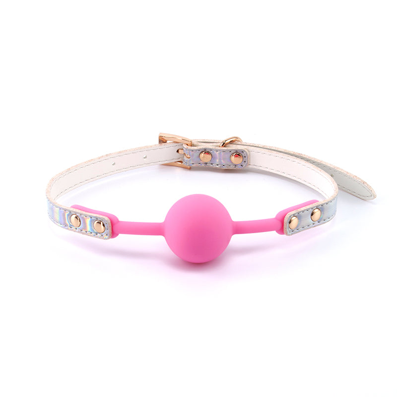 Cosmo Bondage Ball Gag - Rainbow Metallic Restraint for Enhanced Play - Perfect for All Genders