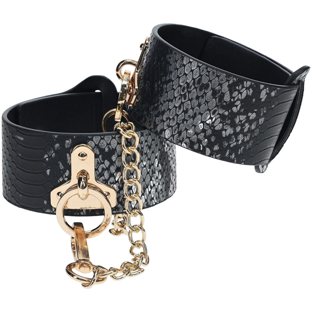 OUCH! Florence Collection - Black Leg Cuffs for Comfortable Restraint and Bondage Play