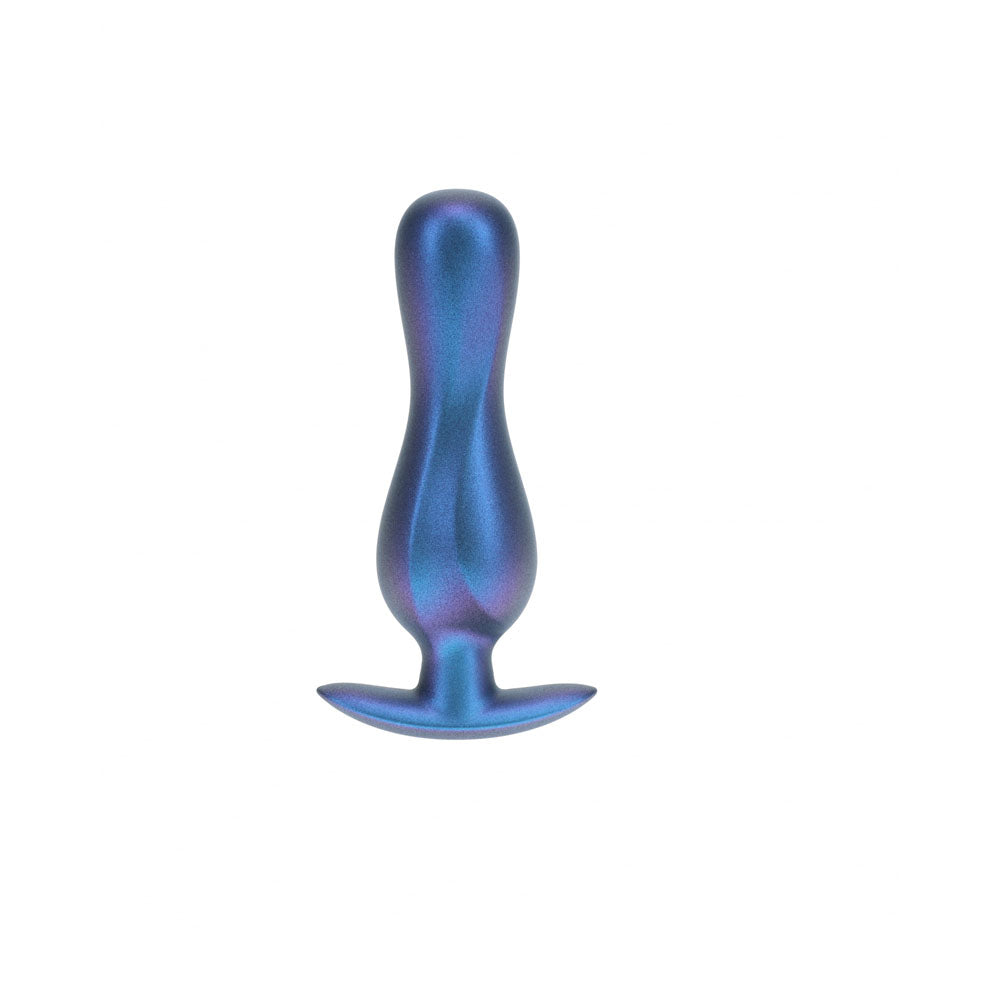 OUCH! Body-Safe Curvy Anal Plug - Metallic Blue (11.7 cm, Ergonomic Design for Enhanced Pleasure)