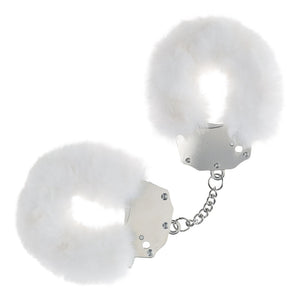 OUCH! white heavy-duty fluffy handcuffs