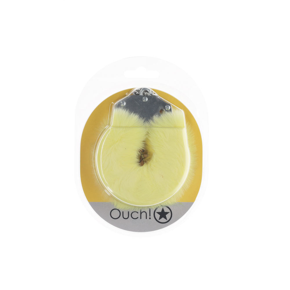 OUCH! Heavy-Duty Fluffy Restraints - Soft Yellow Cuffs for Comfortable Bondage Play