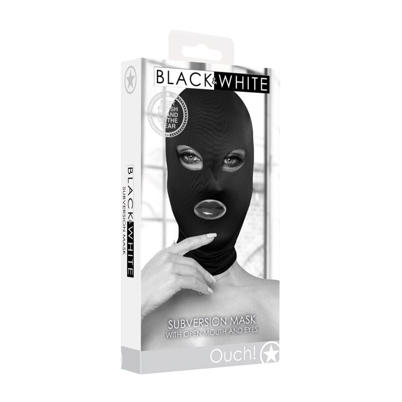OUCH! black subversion hood with open mouth