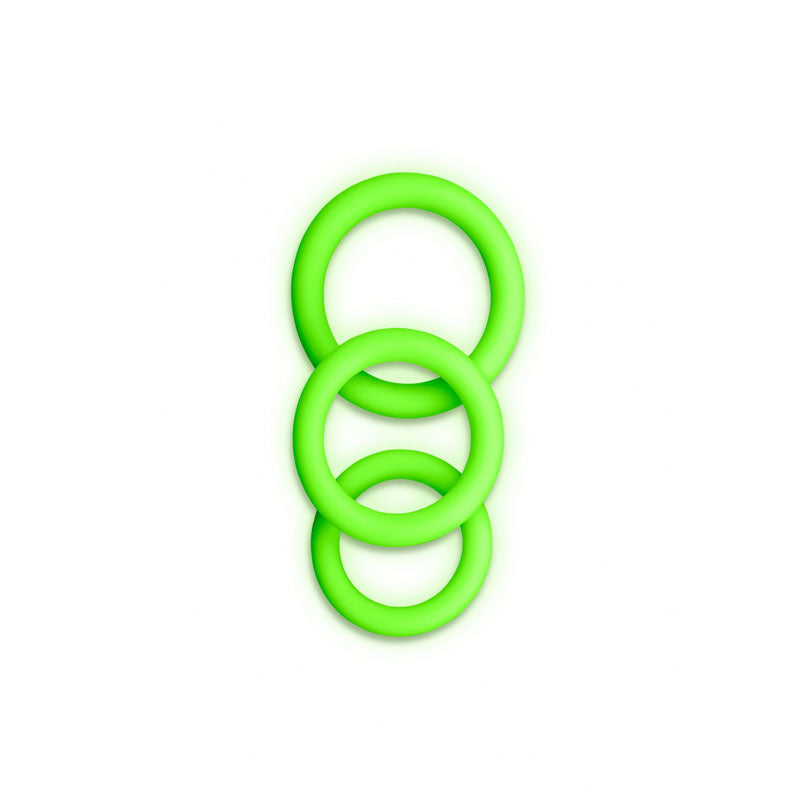 OUCH! Cock Rings Set – Glow in the Dark – 3 Sizes