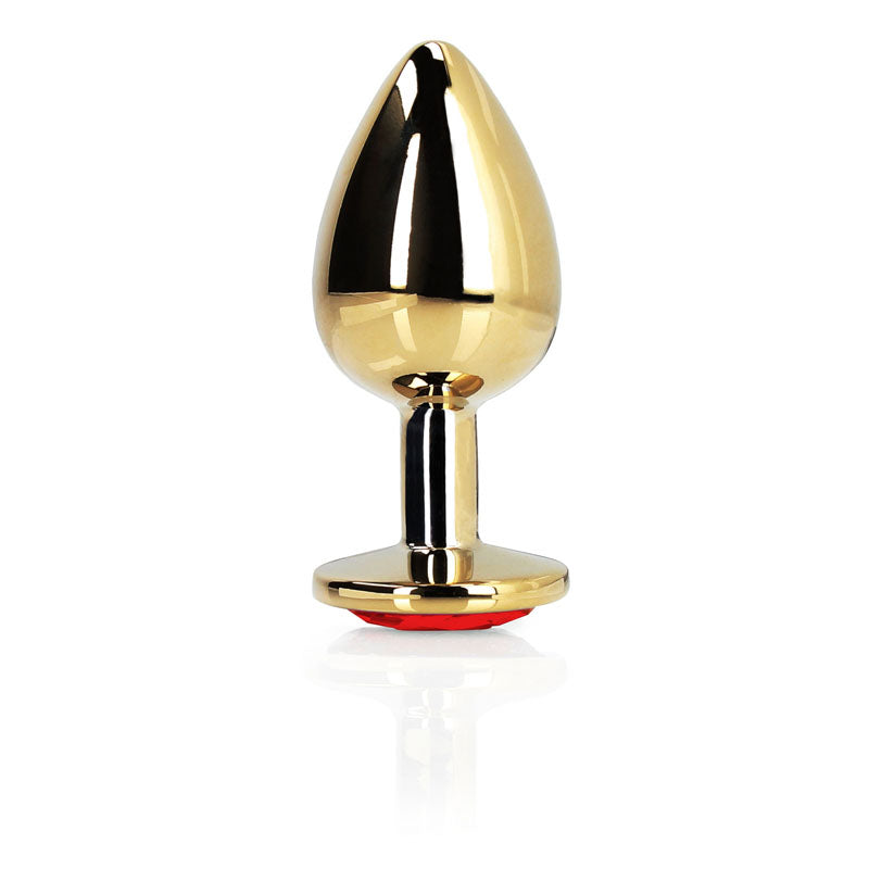 OUCH! Heart Gem Gold Butt Plug - Large 9.3 cm | Body-Safe, Elegant Design for Enhanced Pleasure