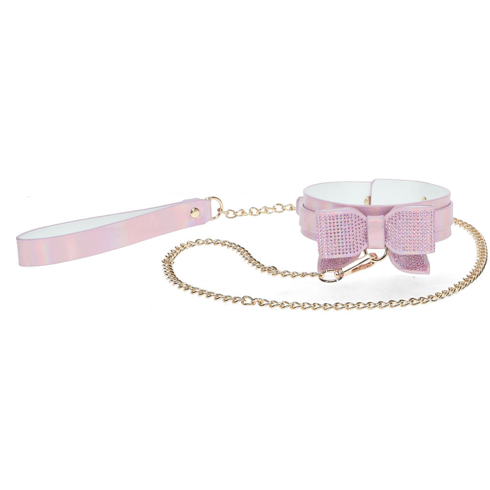 OUCH! Paris Collection - Pink Restraint Collar with Leash – Body-Safe, Adjustable Comfort