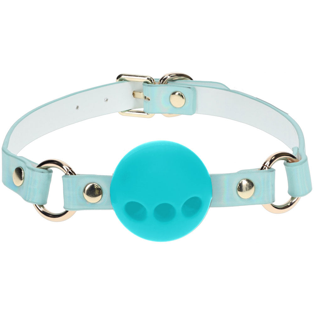 OUCH! Paris Collection - Breathable Silicone Ball Gag - Baby Blue Mouth Restraint for Enhanced Pleasure