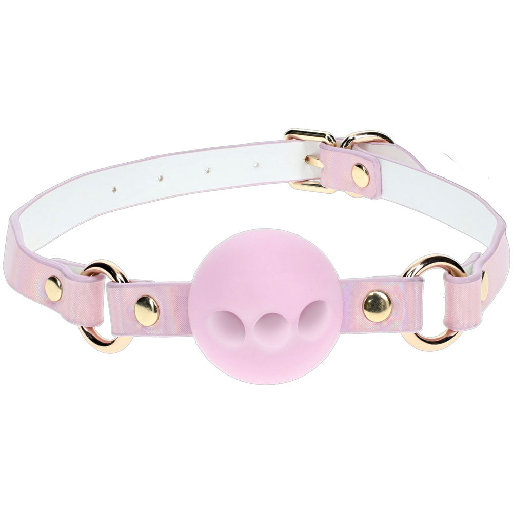 OUCH! Paris Collection - Breathable Silicone Ball Gag - Soft Pink Mouth Restraint for Comfort and Playfulness
