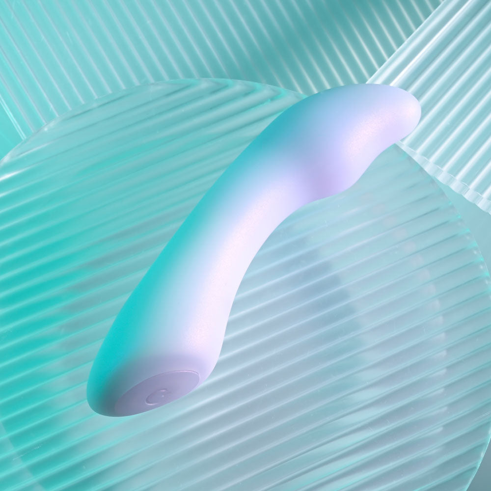 Playboy USB Rechargeable Mini Vibrator – Body-Safe Silicone – Intimate Wellness – Opal – 12 cm