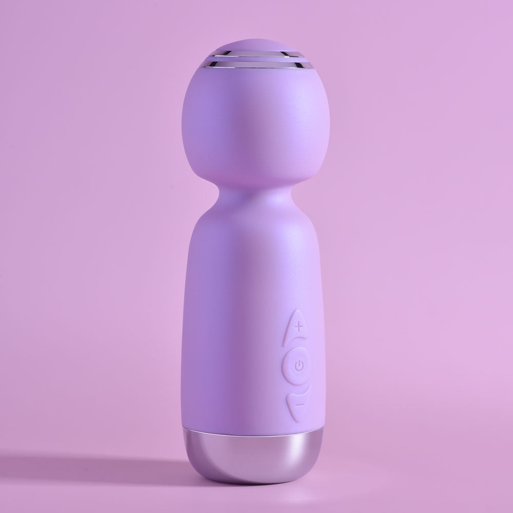 Playboy Pleasure ROYAL MINI - Lilac 12.5 cm USB Rechargeable Body-Safe Mini Wand Vibrator for Ultimate Relaxation