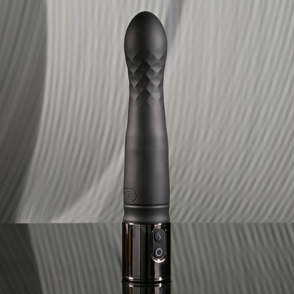 Playboy Pleasure Zone Rechargeable Vibrator - 21.4 cm Black with USB Charging Dock for Body-Safe Wellness