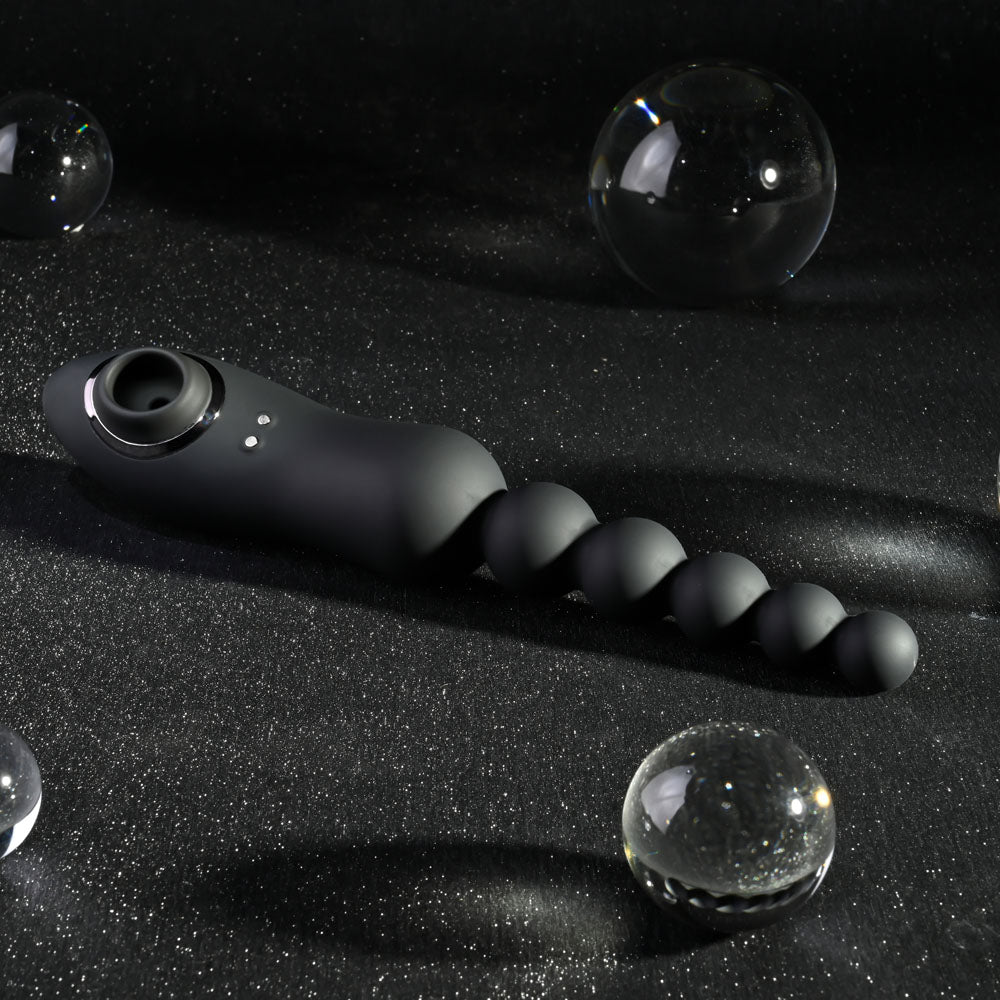 Playboy USB Rechargeable Anal Toys – Body-Safe Silicone – Black – 23.1 cm