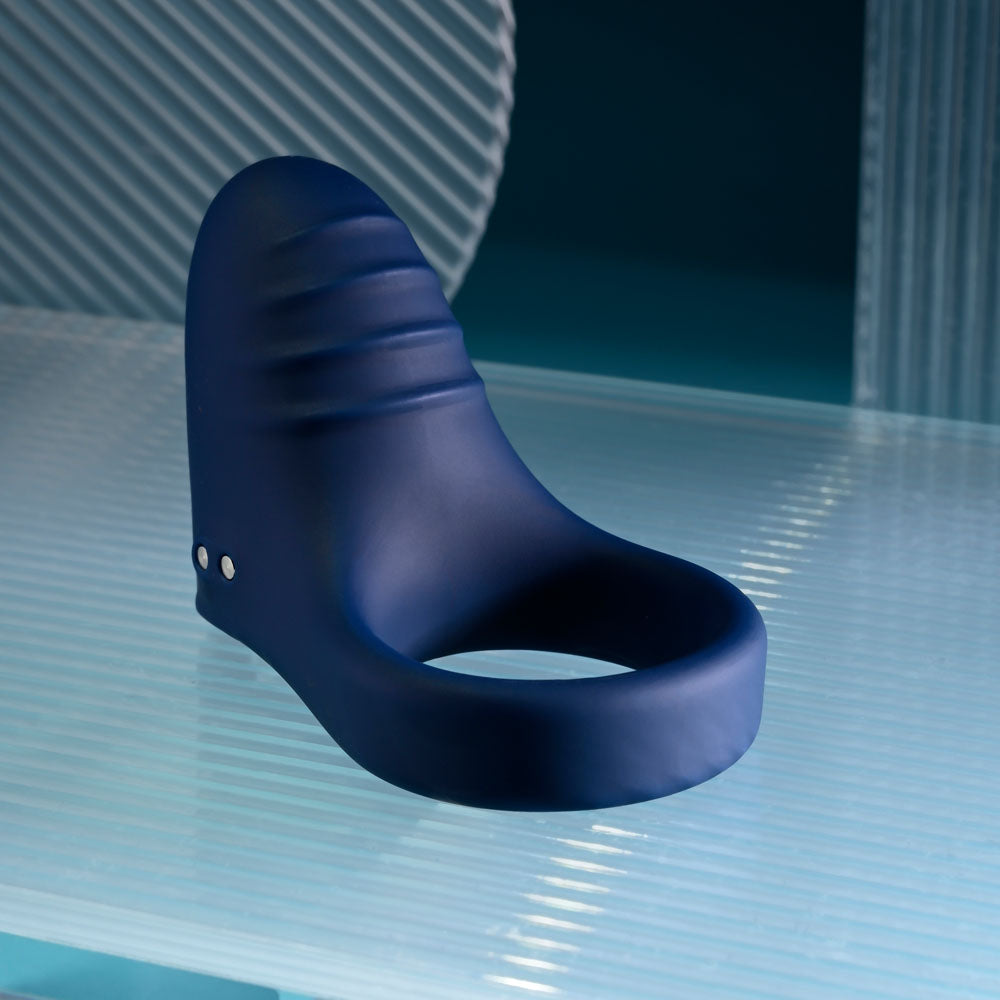Playboy Pleasure PLEASURE POINT - Blue USB Rechargeable Vibrating Ring for Enhanced Intimacy