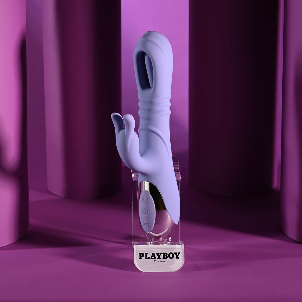 Playboy Vibrator – Rechargeable, Tapping Shaft – Purple – 24.2 cm