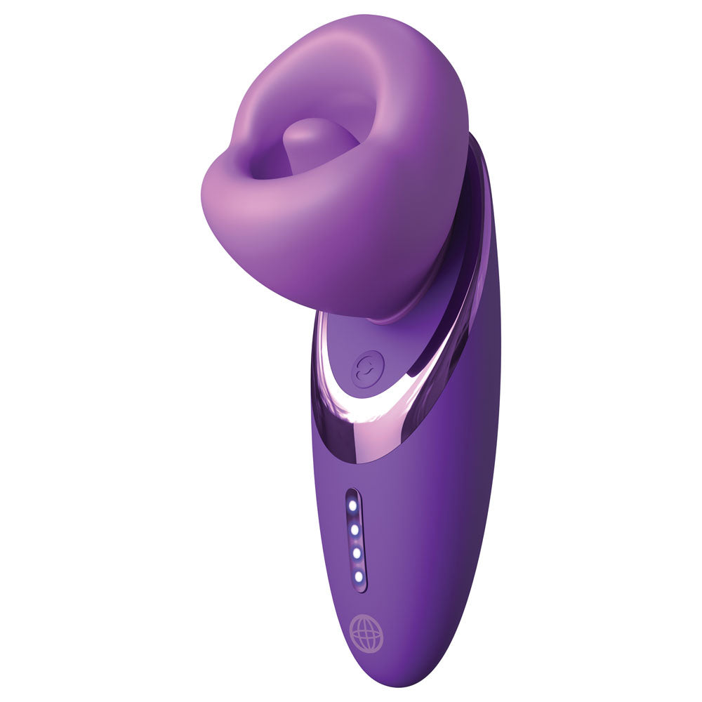 Fantasy For Her Pleasure Sucker - Purple USB Rechargeable Clitoral Stimulator with Sucking, Licking & Vibrating Functions