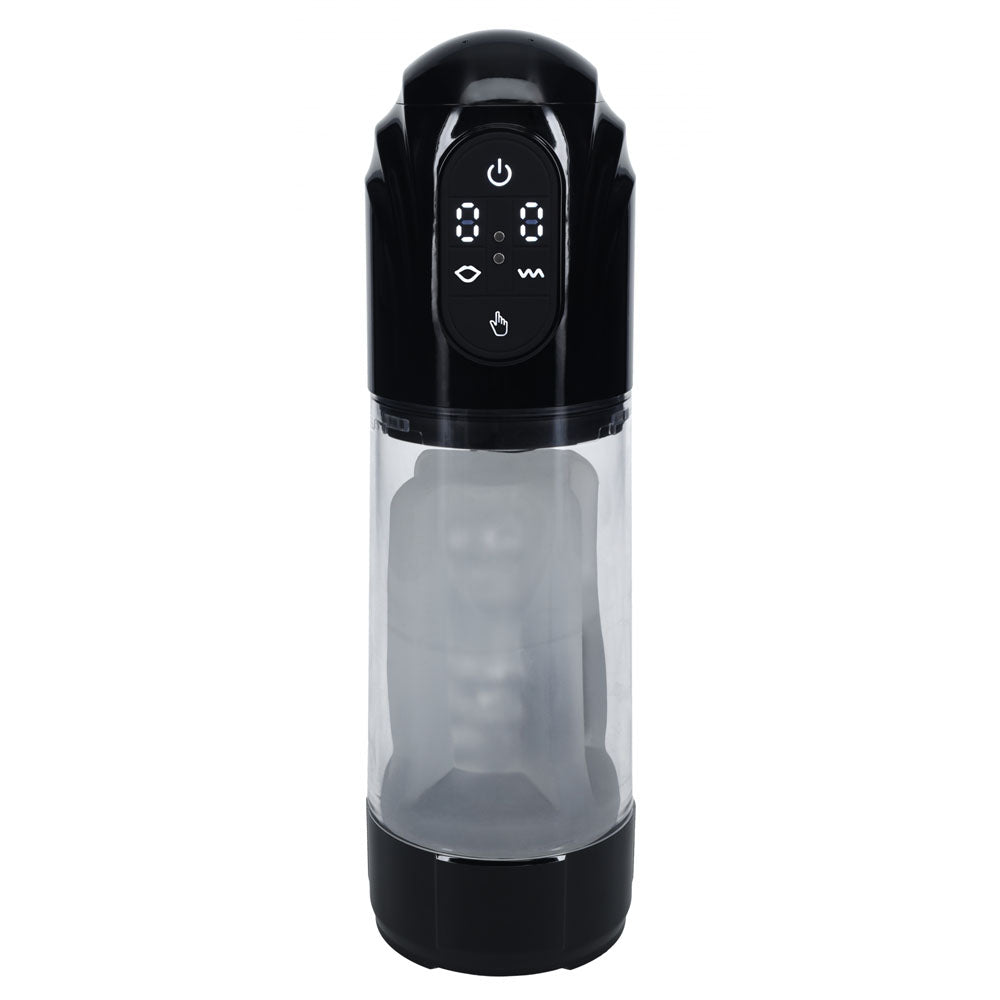 Pumped Masturbator – USB Rechargeable, Compact – Black/Clear