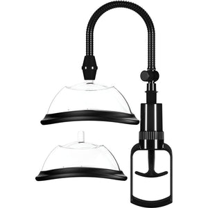 PUMPED black manual vulva pump with 2 cups – image 2