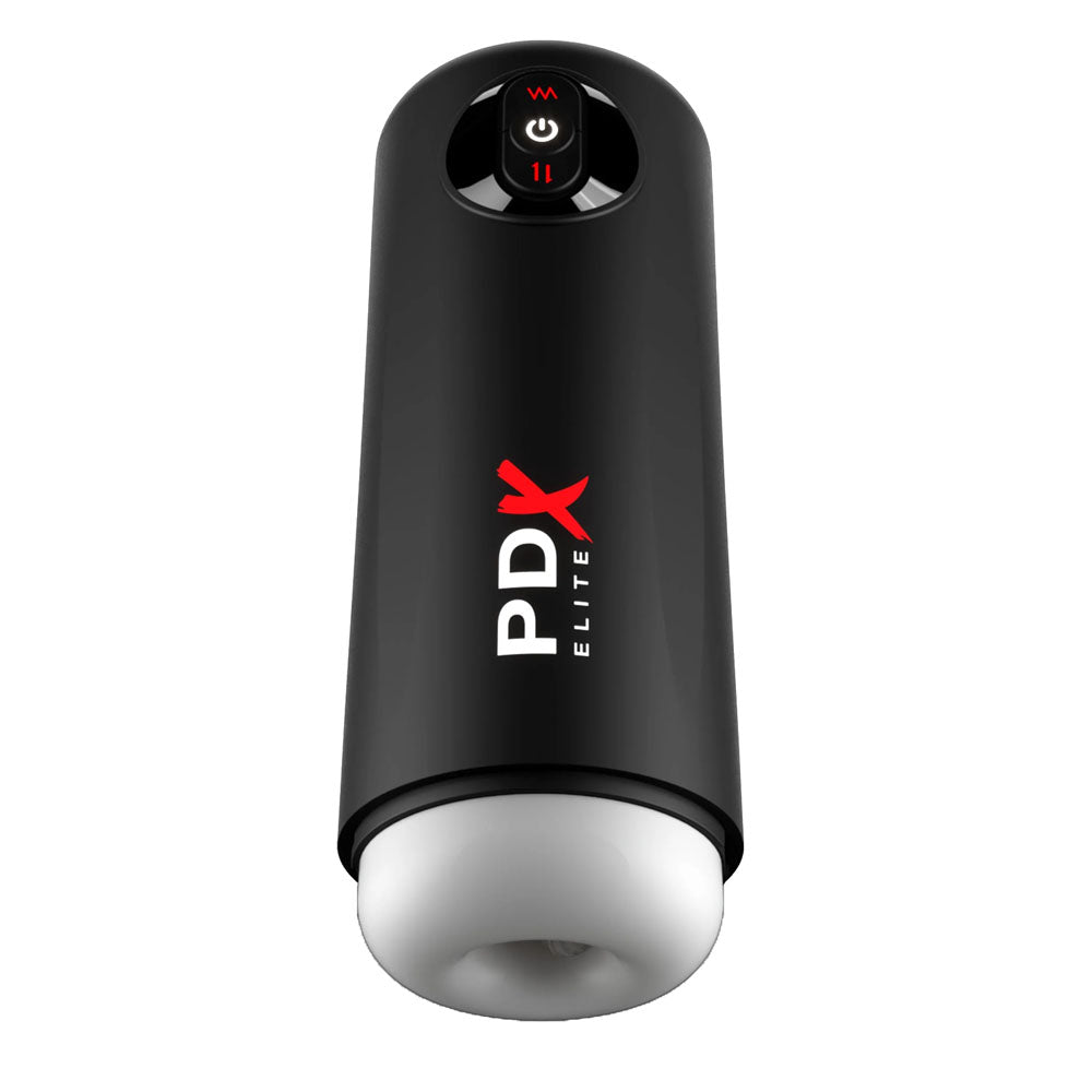 PDX Elite Masturbator – USB Rechargeable, Thrusting & Vibrating – Black