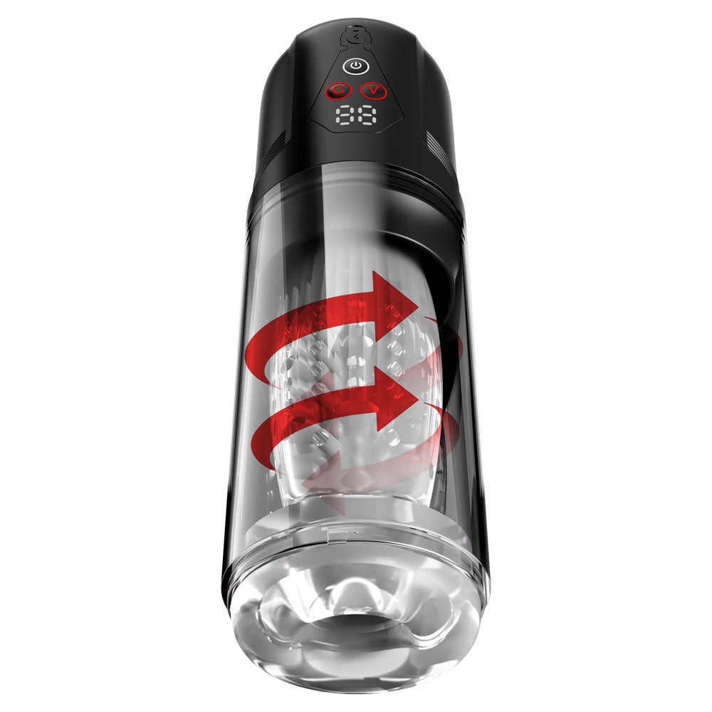 PDX Elite Masturbator – USB Rechargeable, Vibrating – Clear