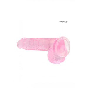 REALROCK crystal clear pink 6 inch dildo with balls – image 5