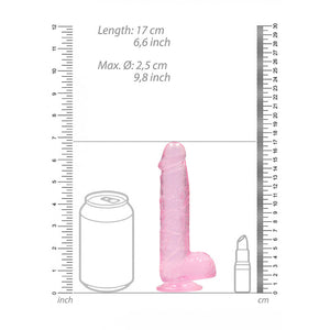 REALROCK crystal clear pink 6 inch dildo with balls – image 6