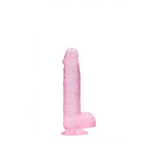 REALROCK crystal clear pink 6 inch dildo with balls – image 7