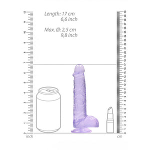 REALROCK crystal clear purple 6 inch dildo with balls – image 6