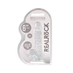 REALROCK crystal clear clear 6 inch dildo with balls – image 3