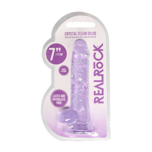 REALROCK crystal clear purple 7 inch dildo with balls – image 3