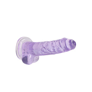 REALROCK crystal clear purple 7 inch dildo with balls – image 5